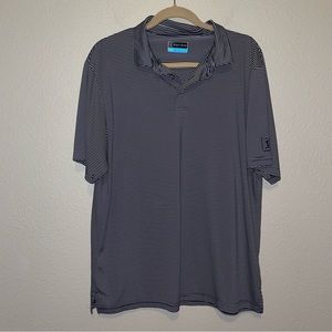 PGA Tour Black and White Striped Golf Polo